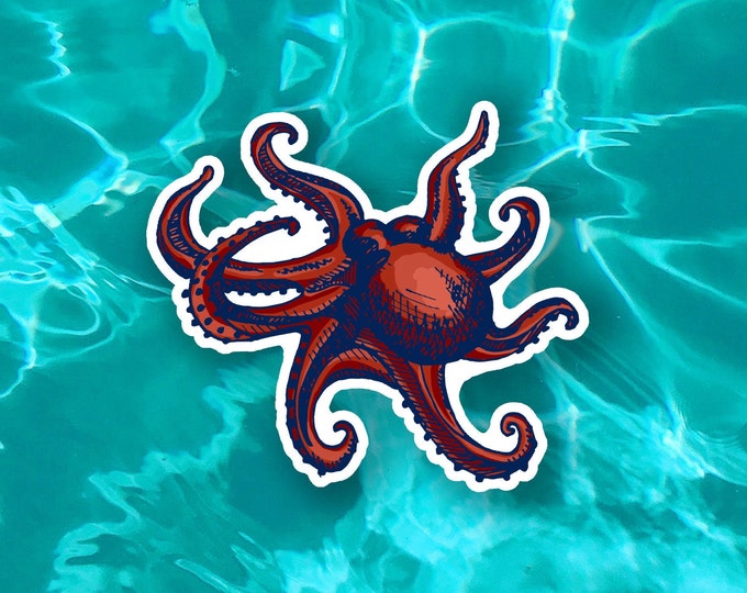 Octopus Sticker, Octopus, Science Stickers, Watercolor Octopus, Laptop ...