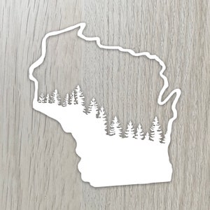WI Trees Decal, Wisco Decal, Wisconsin Vinyl, Wisconsin Gifts