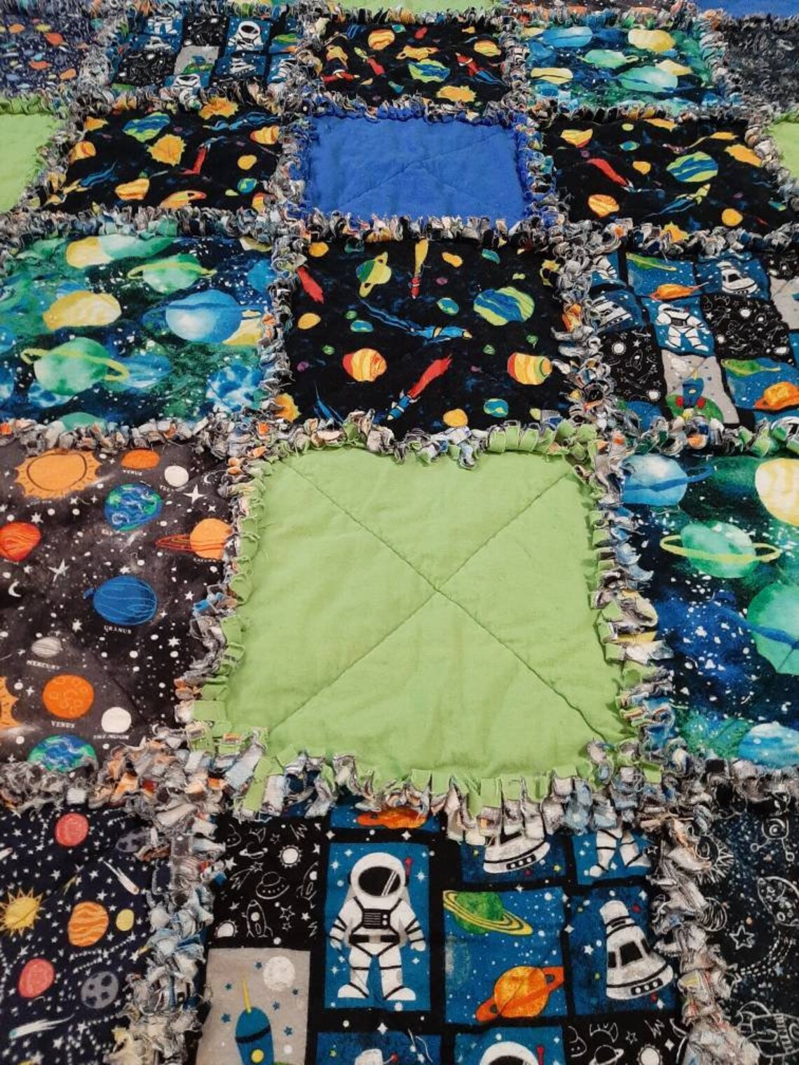 Space themed Ragtime Quilt 76 56 Etsy