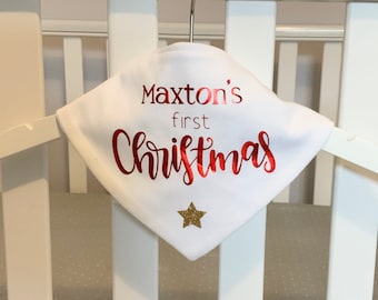 Personalised First Christmas Bib