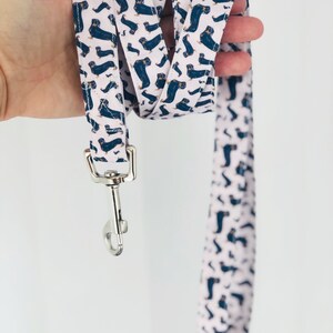 Pink Dashchund print dog lead