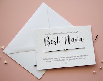 Best Grandma/nanny/nan/nana Bracelet Card