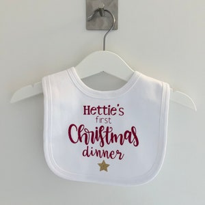 Personalised First Christmas Dinner Bib