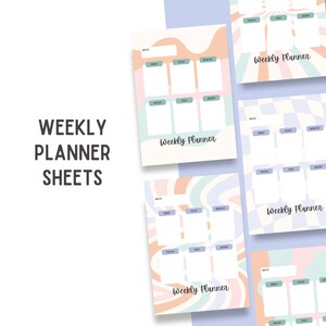 Retro Planner // Printable Planner Spreads // Digital Planner Spreads for GoodNotes // Weekly Planner // Color Options