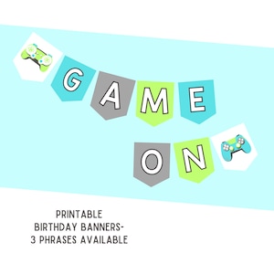 Printable Party Decor // Birthday Party Banner // Gaming Birthday Party // Video Game Birthday Party // Boy Birthday Party