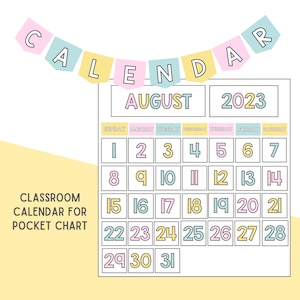 Classroom Calendar // Pocket Chart Calendar // Printable Calendar // Pastel Classroom // Polka Dot Classroom // Printable Classroom Decor