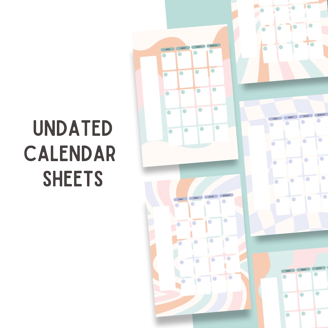 Retro Planner // Printable Planner Spreads // Digital Planner Spreads for Goodnotes // Undated ...