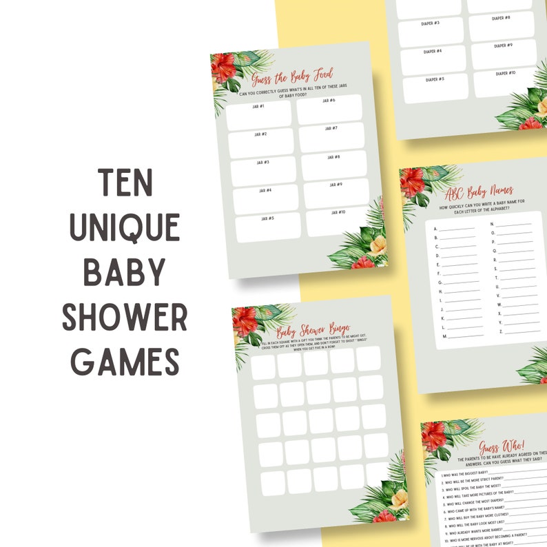 Printable Party Games // Printable Baby Shower Games // - Etsy