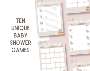 Printable Party Games // Printable Baby Shower Games // Minimalist Baby Shower // Girl Baby Shower // Boy Baby Shower // Neutral Baby Shower