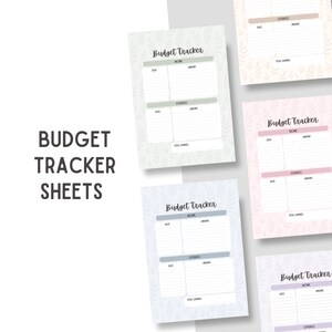 Planner // Printable Planner Spreads // Digital Planner Spreads for GoodNotes // Budget Tracker // Color Options