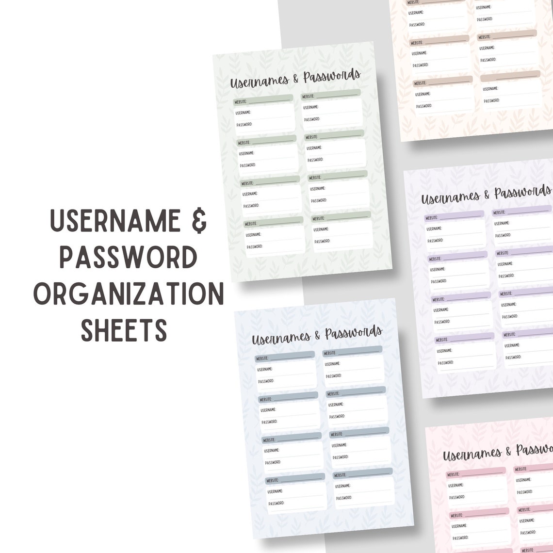 Planner // Printable Planner Spreads // Digital Planner Spreads for