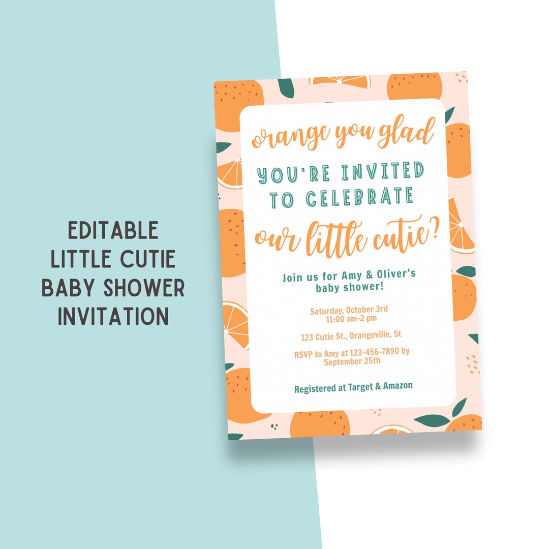 Editable Baby Shower Invitation // Little Cutie Baby Shower // Etsy