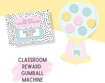 Classroom Reward Incentive // Reward Gumball Machine // Student Motivation // Pastel Classroom // Polka Dots // Printable Classroom Decor