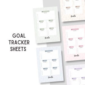 Planner // Printable Planner Spreads // Digital Planner Spreads for GoodNotes // Goal Tracker // Color Options
