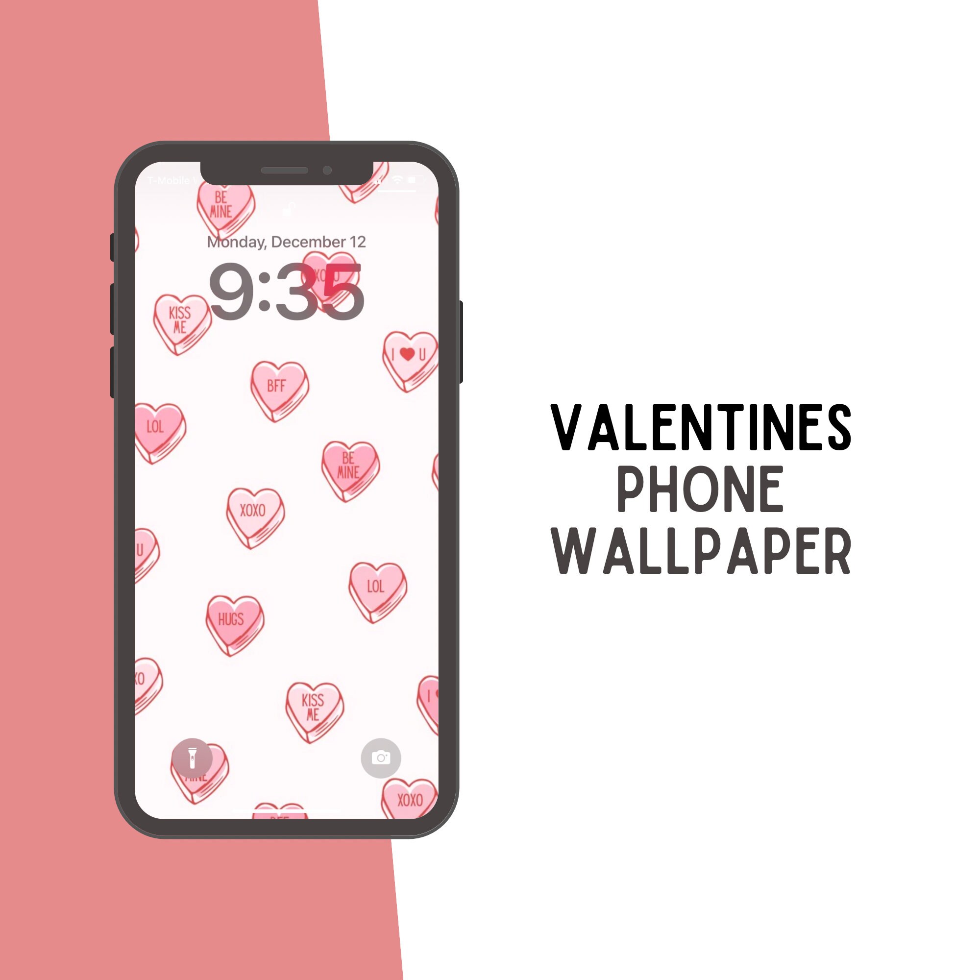 Valentines Phone Wallpaper // Heart Phone Wallpaper // Valentines Phone