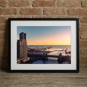 Chicago Navy Pier Wall Art | Sunrise Over Lake Michigan