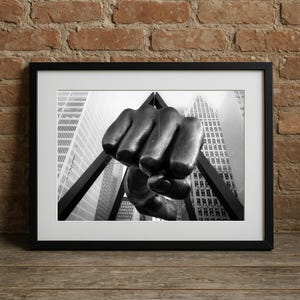 Detroit Wall Art | The Fist Photo | Monument to Joe Louis Art Print | Unframed