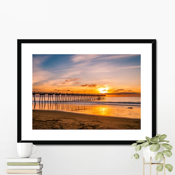 Hermosa Beach Pier Photo Print | California Sunset Art