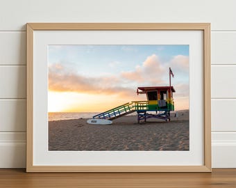 Hermosa Beach Lifeguard Stand Photo Print | California Coast Canvas Print