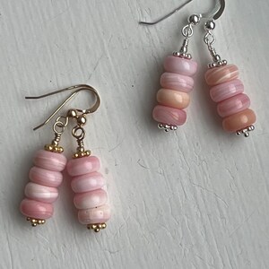 Pink Queen Conch Shell Dangle Earrings, Tropical Beach Jewelry, Gold Earrings, Silver Earrings, Handmade Jewelry for Women, Gift for her image 2