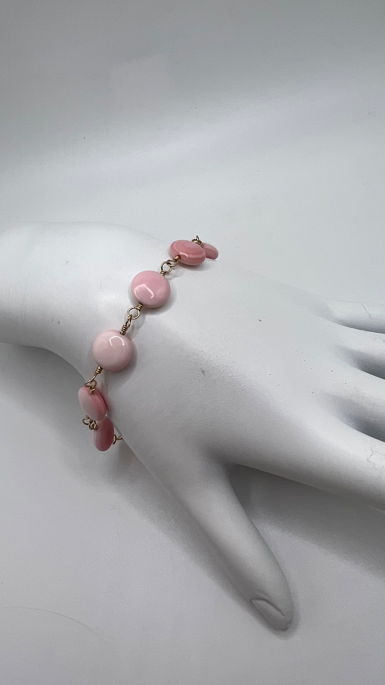 Pink Queen Conch Shell Bracelet in Sterling Silver or 14k gold filled, Tropical Beach Bracelet, Handmade Jewelry for Women, Key West Jewelry image 7