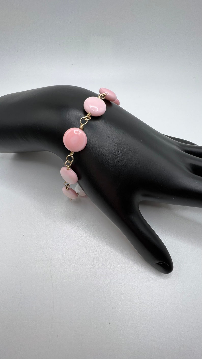 Pink Queen Conch Shell Bracelet in Sterling Silver or 14k gold filled, Tropical Beach Bracelet, Handmade Jewelry for Women, Key West Jewelry image 6