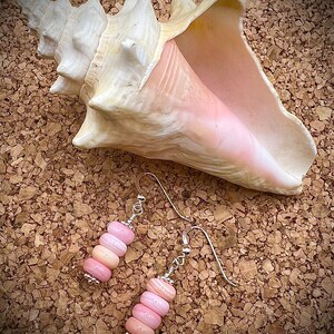 Pink Queen Conch Shell Dangle Earrings, Tropical Beach Jewelry, Gold Earrings, Silver Earrings, Handmade Jewelry for Women, Gift for her image 7