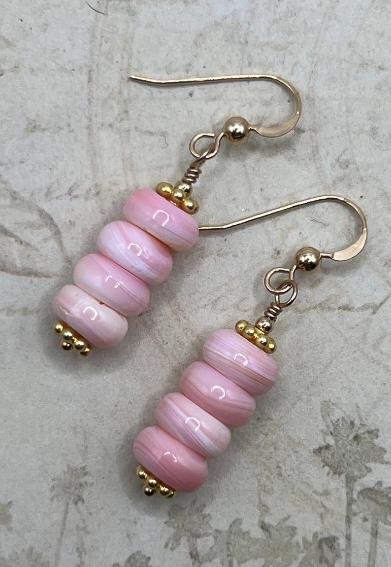 Pink Queen Conch Shell Dangle Earrings, Tropical Beach Jewelry, Gold Earrings, Silver Earrings, Handmade Jewelry for Women, Gift for her image 8