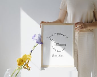Simplemente dóblalo / cita de Moira rose / arte imprimible / arte de cocina / hornear / Schitts Creek
