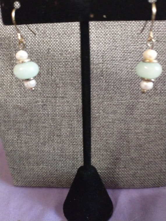 Blue stone hotsell pearl earrings
