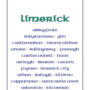 County Limerick, Ireland: Indoor/Outdoor Garden Flag, Table Runner, Canvas print Poster