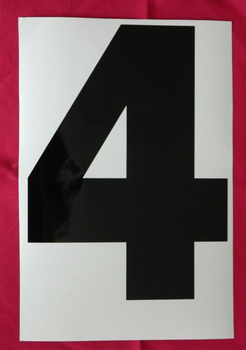 Large Self Adhesive Numbers / Letters A4 280mm High Lots of Colours