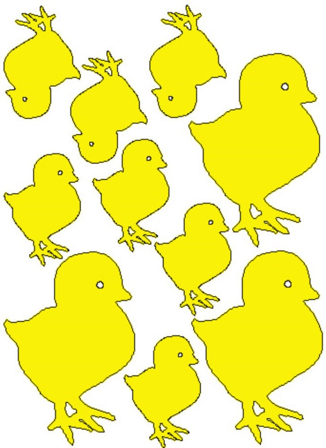 Easter Chick Stickers Labels Mixed Sizes Lots of Colours Etsy