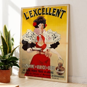 L&#39; EXCELLENT Poster - Advertisement by Georges Meunier Poster - Wall Art - Graphic Poster - Vintage Print - Poster Art - Vintage Poster
