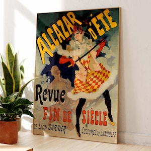Alcazar D&#39;ete Revue Fin De Siecle Poster by Jules Cheret 1900 Poster - Wall Art - Graphic Poster - Vintage Print - Paris - Vintage Poster