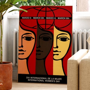Día Internacional De La Mujer - Póster del Día Internacional de la Mujer - 1975 - Arte mural - Póster gráfico - Impresión vintage - Póster vintage