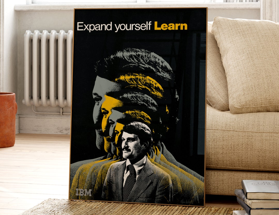 IBM Poster Expand Yourself Learn Paul Rand Poster Wall Etsy