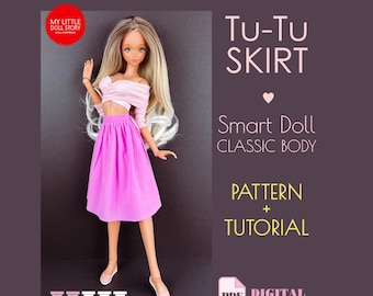 Smart Doll Pattern of Tu-Tu SKIRT in digital PDF format for small (default) bust and medium size bust.