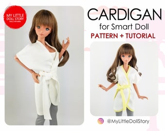 Smart Doll-patroon van CARDIGAN in digitaal PDF-formaat voor kleine (standaard) buste en middelgrote buste.