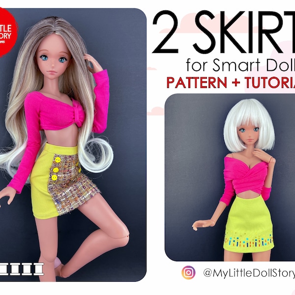 Smart Doll PATTERN de la JUPE au format PDF numérique pour Smart Doll et poupées bjd similaires à l'échelle 1/3.