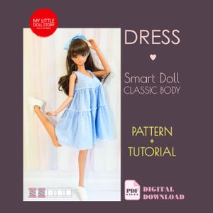Patrón de muñeca inteligente SUNDRESESS en formato PDF digital para busto pequeño (por defecto) y busto mediano.
