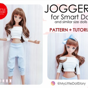 Smart Doll Pattern of joggers (pants) in digital PDF format and for dolls similar sizes 1/3 scale BJD.
