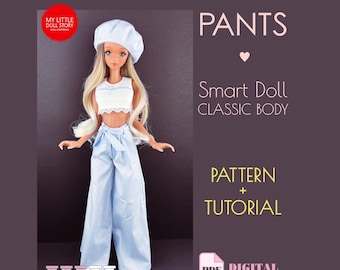 Smart Doll Pattern of the wide leg PANTS in digital PDF format and for dolls similar sizes 1/3 scale BJD.