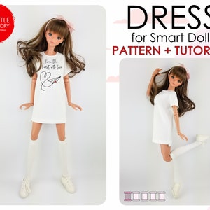Smart Doll Pattern of the DRESS in digital PDF format for small (default) bust and medium size bust. The pattern of the dress.