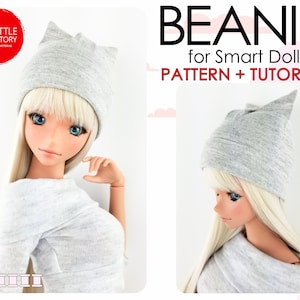 デジタル PDF 形式の BEANIE のスマート ドール パターンと、同様のサイズの 1/3 スケール BJD 人形用。