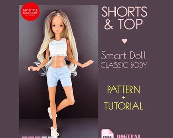 Smart Doll Pattern of shorts and top in digital PDF format and for dolls similar sizes 1/3 scale BJD.