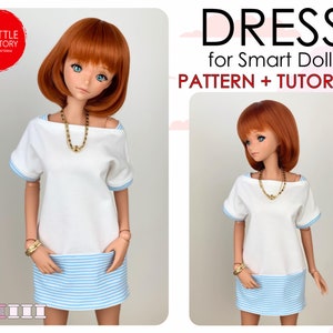 Smart Doll Pattern of the DRESS in digital PDF format for small (default) bust and medium size bust. The pattern of the dress.