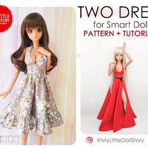 Smart Doll Pattern of TWO DRESS in digital PDF format for small (default) bust and medium size bust.