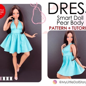 Smart Doll Pear Body Pattern of the DRESS in digital PDF format for Medium Bust Bundle (Standard and Smooth).