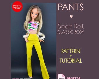 Smart Doll PATTERN of the PANTS with high waist in digital PDF format for Smart Doll and similar 1/3 scale sizes bjd dolls.